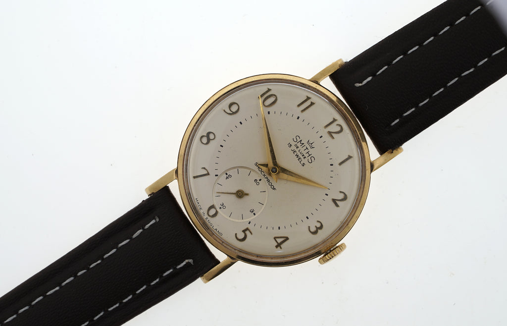 DELUXE SMITHS GENTS 9CT GOLD PRESENTATION WRISTWATCH SERVICED 1961 ...